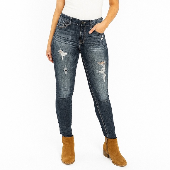 Express Distressed Blue Legging Jeans - Picture 1 of 4